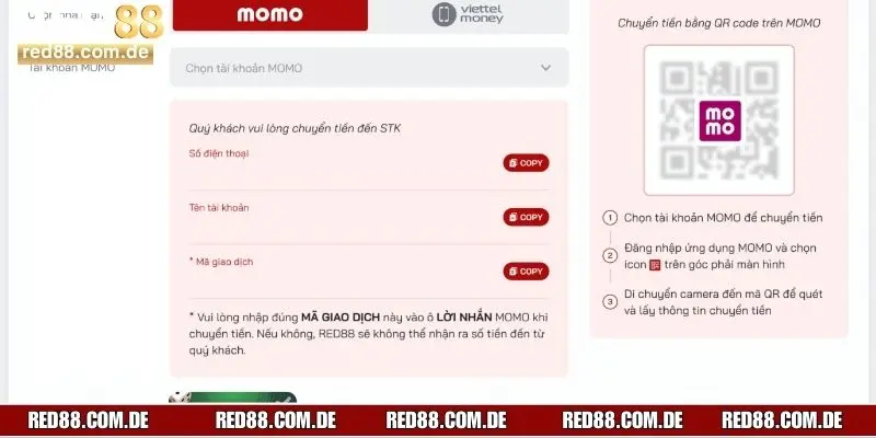 Hướng dẫn anh em 6 cách nạp tiền Red88 nhanh chóng